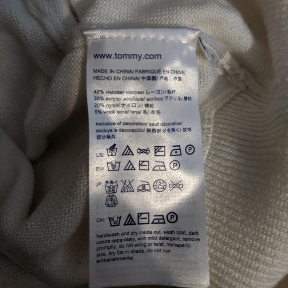 Tommy Hilfiger Ivory Cowl Neck Sweater Medium - Picture 5 of 7